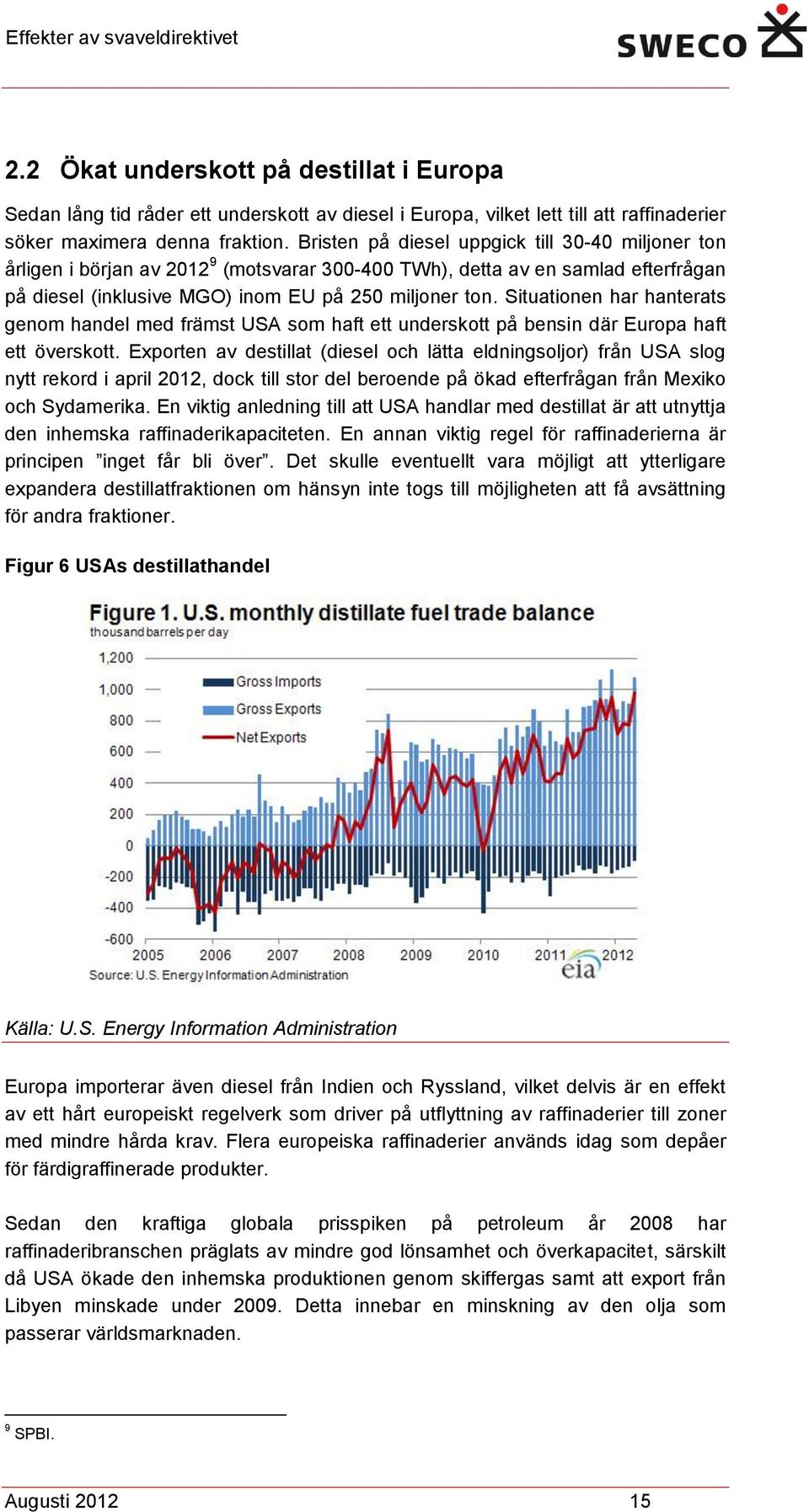 Situationen har hanterats genom handel med främst USA som haft ett underskott på bensin där Europa haft ett överskott.