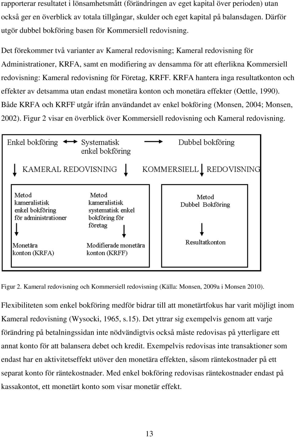 Det förekommer två varianter av Kameral redovisning; Kameral redovisning för Administrationer, KRFA, samt en modifiering av densamma för att efterlikna Kommersiell redovisning: Kameral redovisning