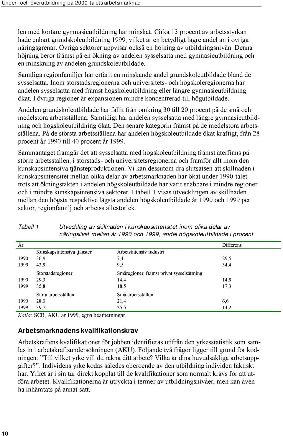 Samtliga regionfamiljer har erfarit en minskande andel grundskoleutbildade bland de sysselsatta.