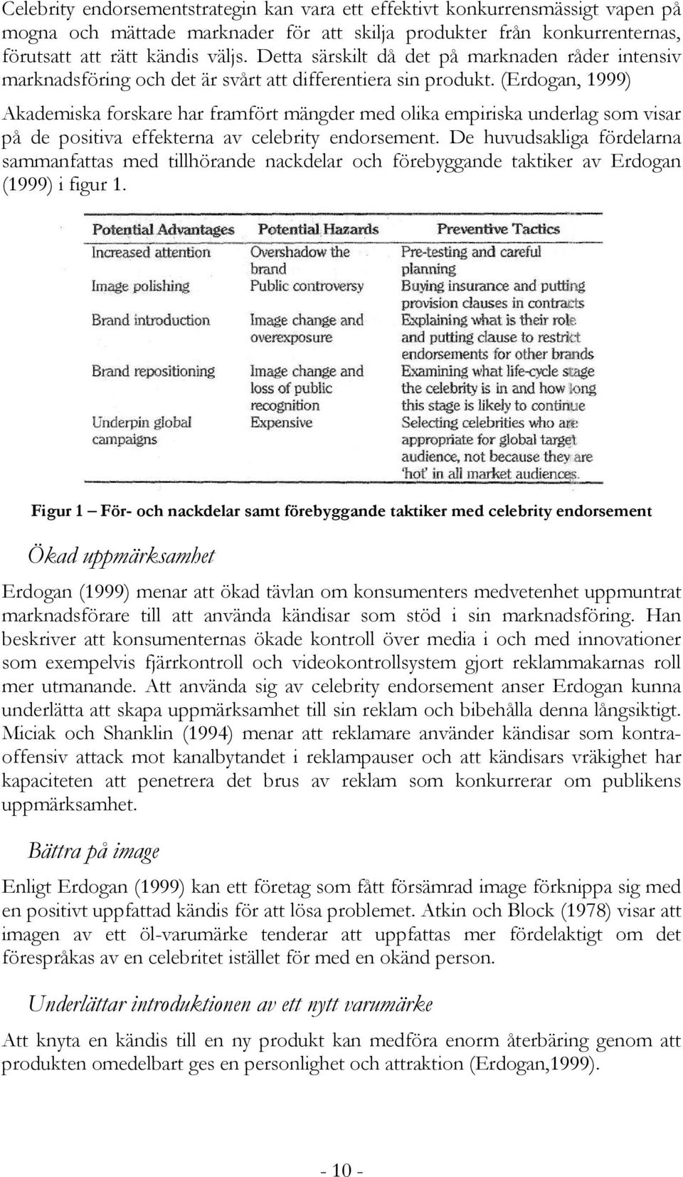 (Erdogan, 1999) Akademiska forskare har framfört mängder med olika empiriska underlag som visar på de positiva effekterna av celebrity endorsement.