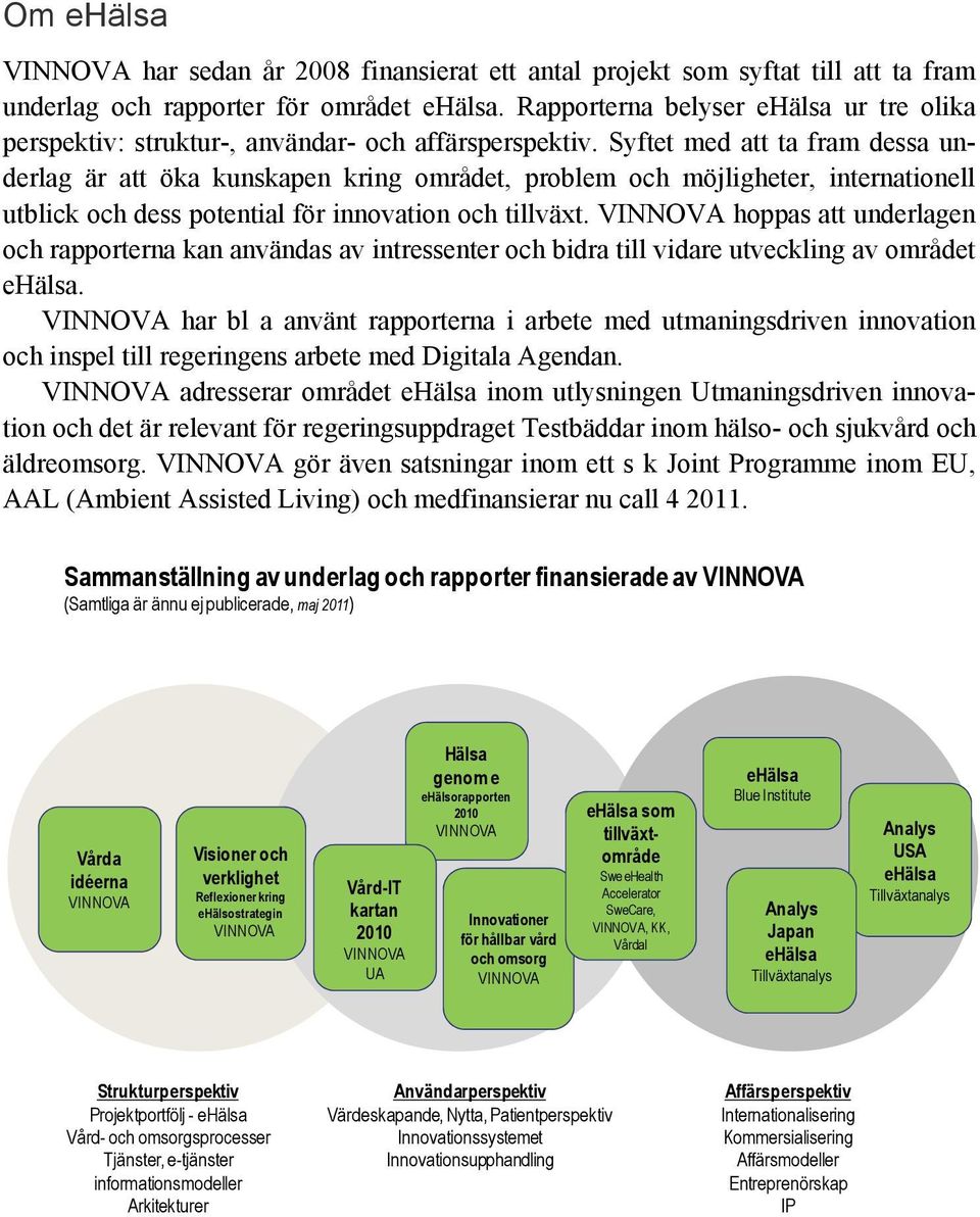 Syftet med att ta fram dessa underlag är att öka kunskapen kring området, problem och möjligheter, internationell utblick och dess potential för innovation och tillväxt.