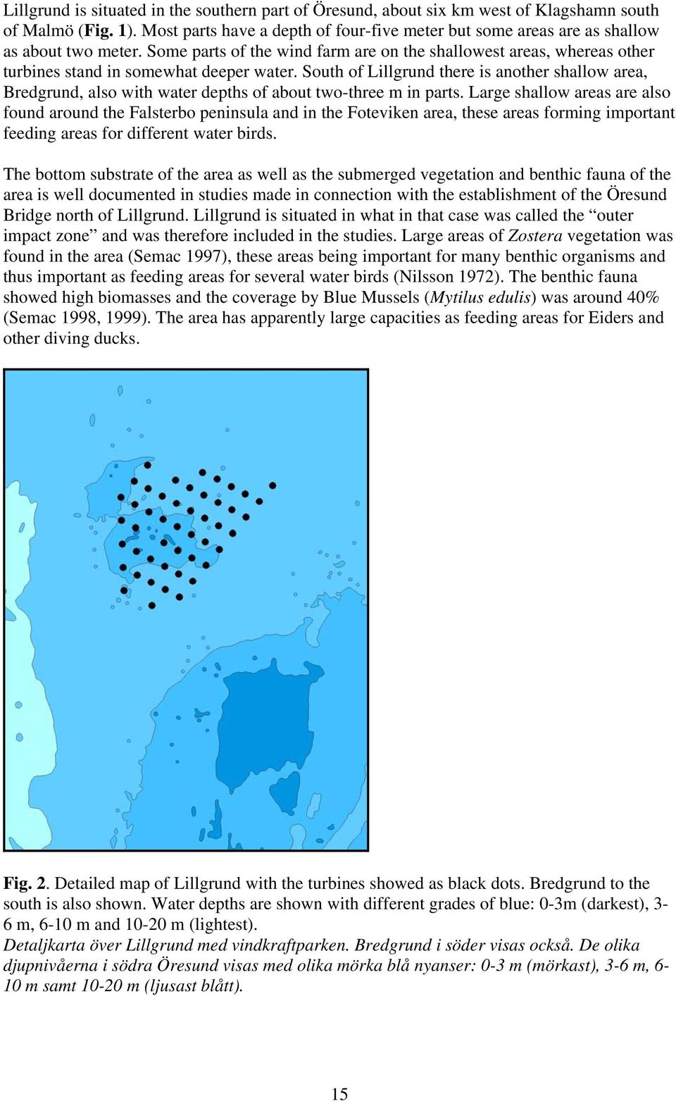 Some parts of the wind farm are on the shallowest areas, whereas other turbines stand in somewhat deeper water.