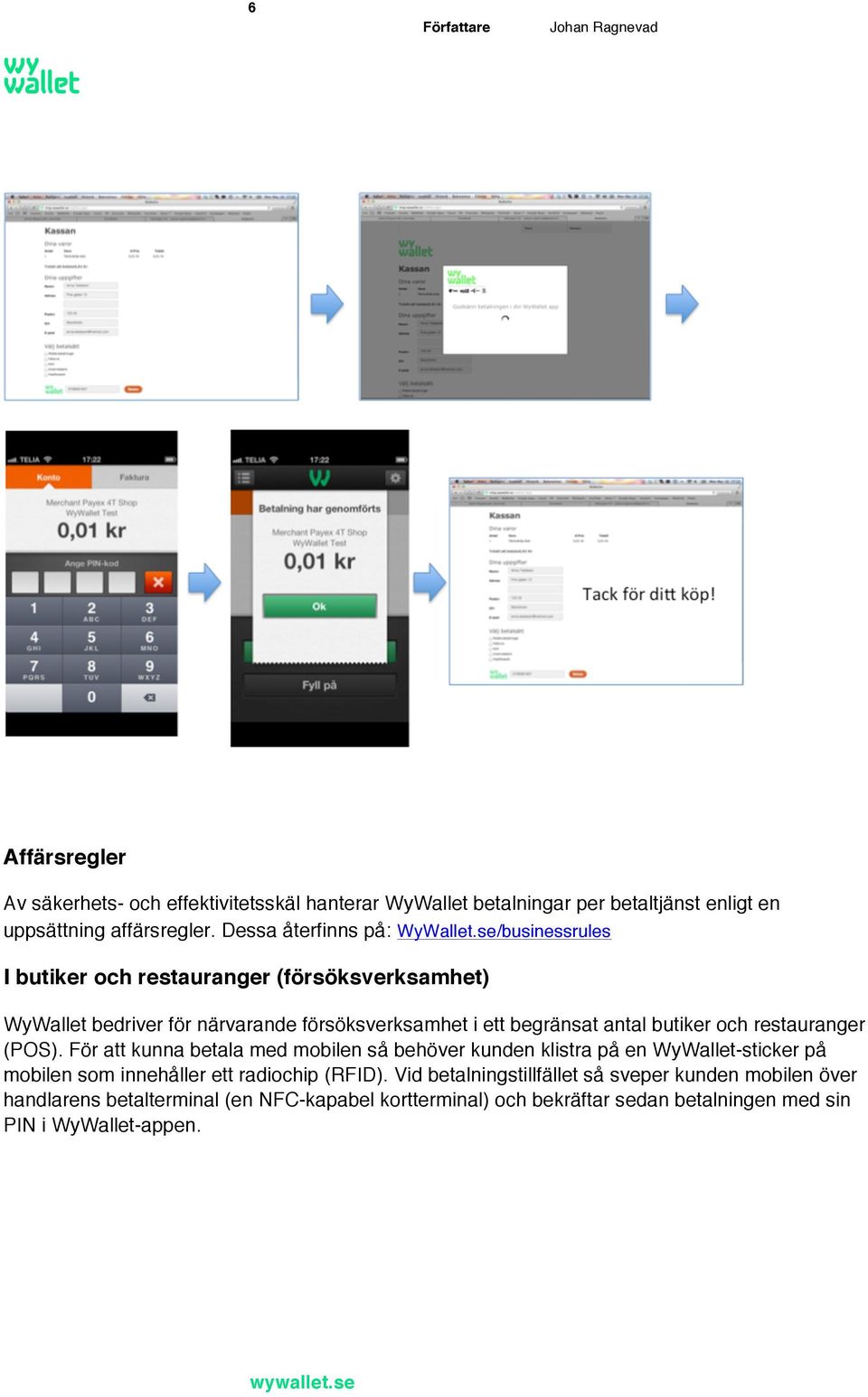 se/businessrules I butiker och restauranger (försöksverksamhet) WyWallet bedriver för närvarande försöksverksamhet i ett begränsat antal butiker och