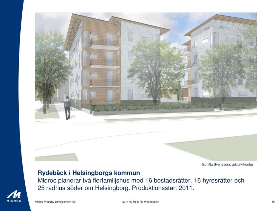 hyresrätter och 25 radhus söder om Helsingborg.