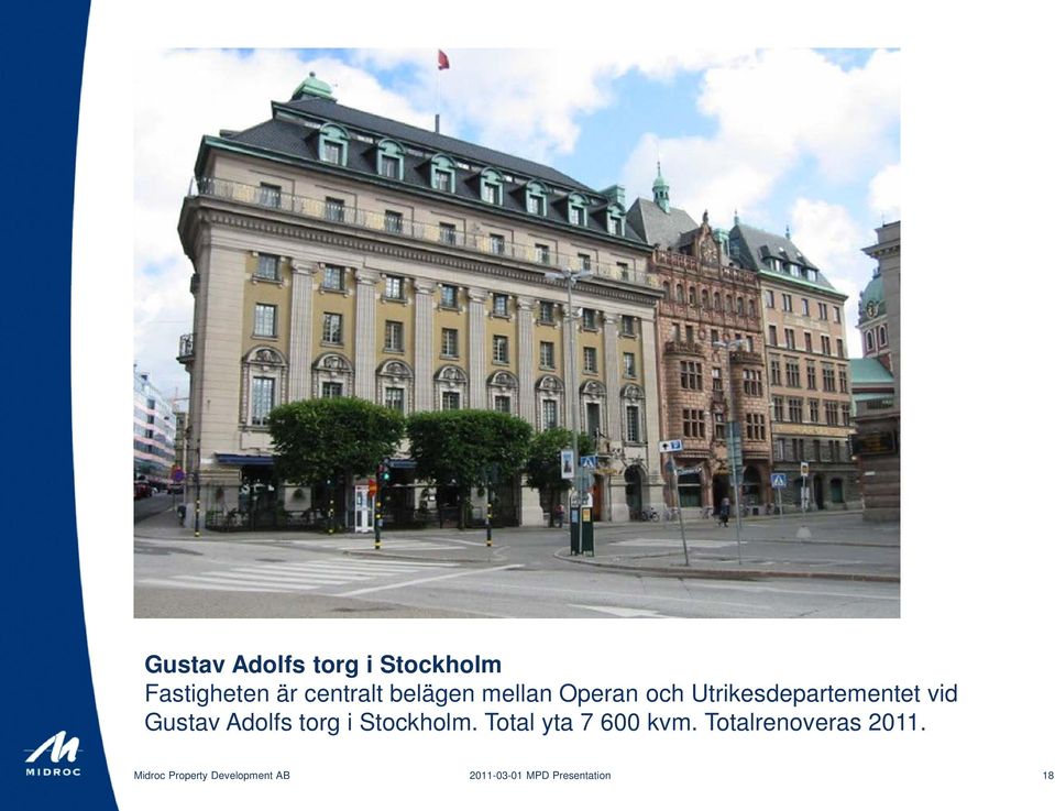 Adolfs torg i Stockholm. Total yta 7 600 kvm.