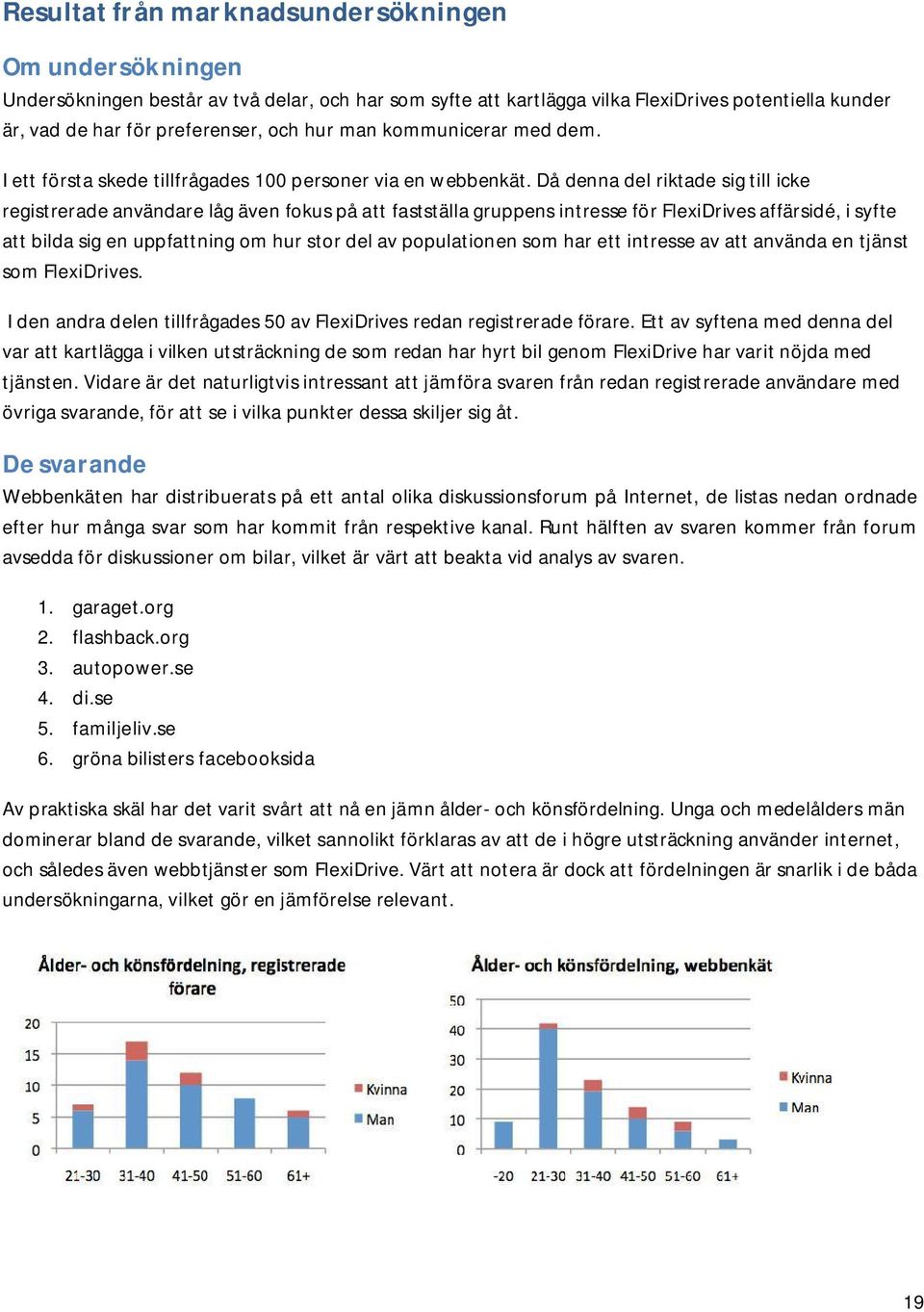 Då denna del riktade sig till icke registrerade användare låg även fokus på att fastställa gruppens intresse för FleiDrives affärsidé, i syfte att bilda sig en uppfattning om hur stor del av