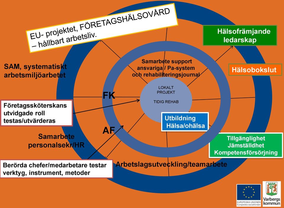 personalsekr/hr Berörda chefer/medarbetare testar verktyg, instrument, metoder FK AF LOKALT PROJEKT TIDIG