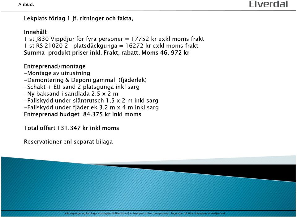 Frakt, Frakt, rabatt, rabatt, Moms 46.