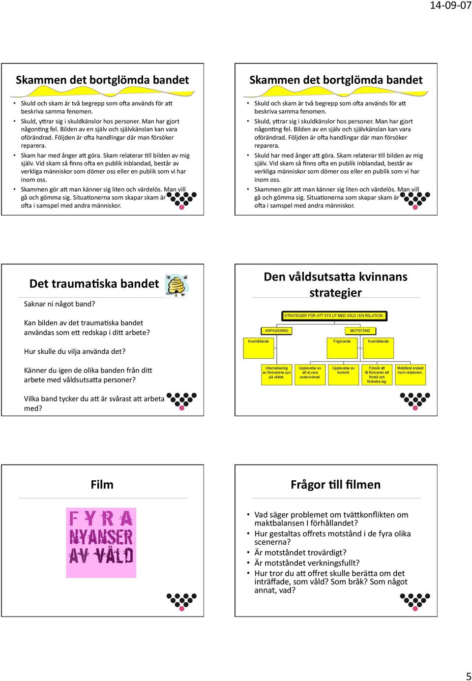 Skam relaterar Ell bilden av mig själv. Vid skam så finns ota en publik inblandad, består av verkliga människor som dömer oss eller en publik som vi har inom oss.