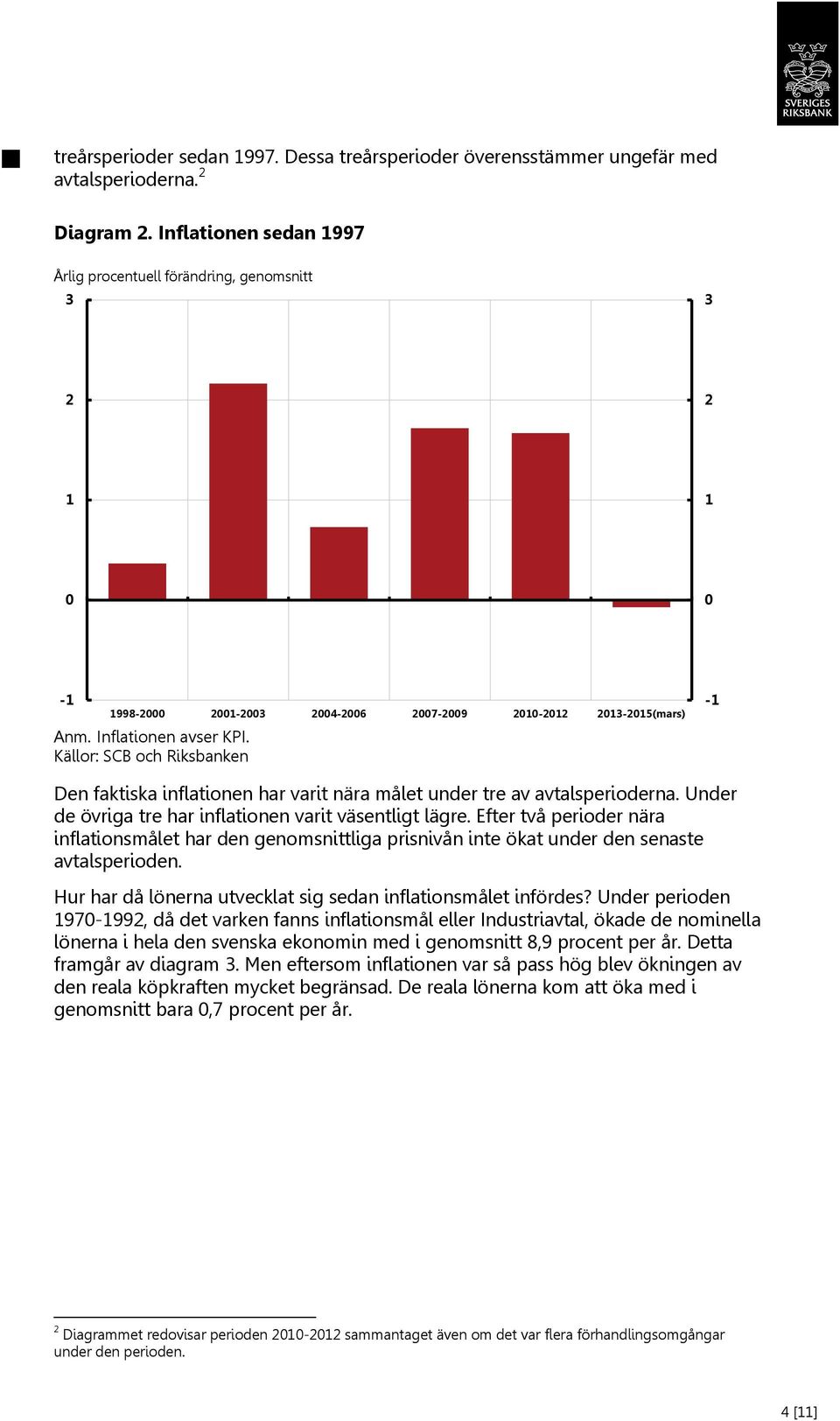 Efter två perioder nära inflationsmålet har den genomsnittliga prisnivån inte ökat under den senaste avtalsperioden. Hur har då lönerna utvecklat sig sedan inflationsmålet infördes?