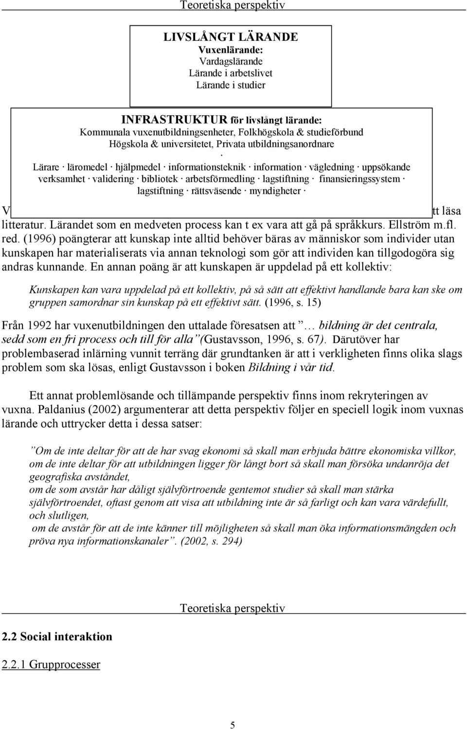 lagstiftning finansieringssystem lagstiftning rättsväsende myndigheter SOU 2000: 28, s 38 Vardagslärandet är inte alltid en medveten process utan kan ske omedvetet t e genom att läsa litteratur.