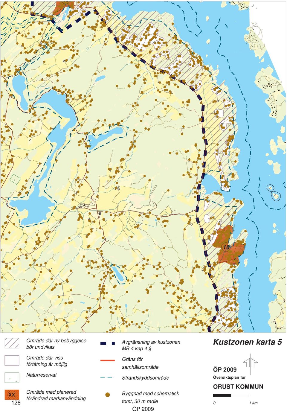 samhällsområde Strandskyddsområde Översiktsplan för XX 126 Område med planerad