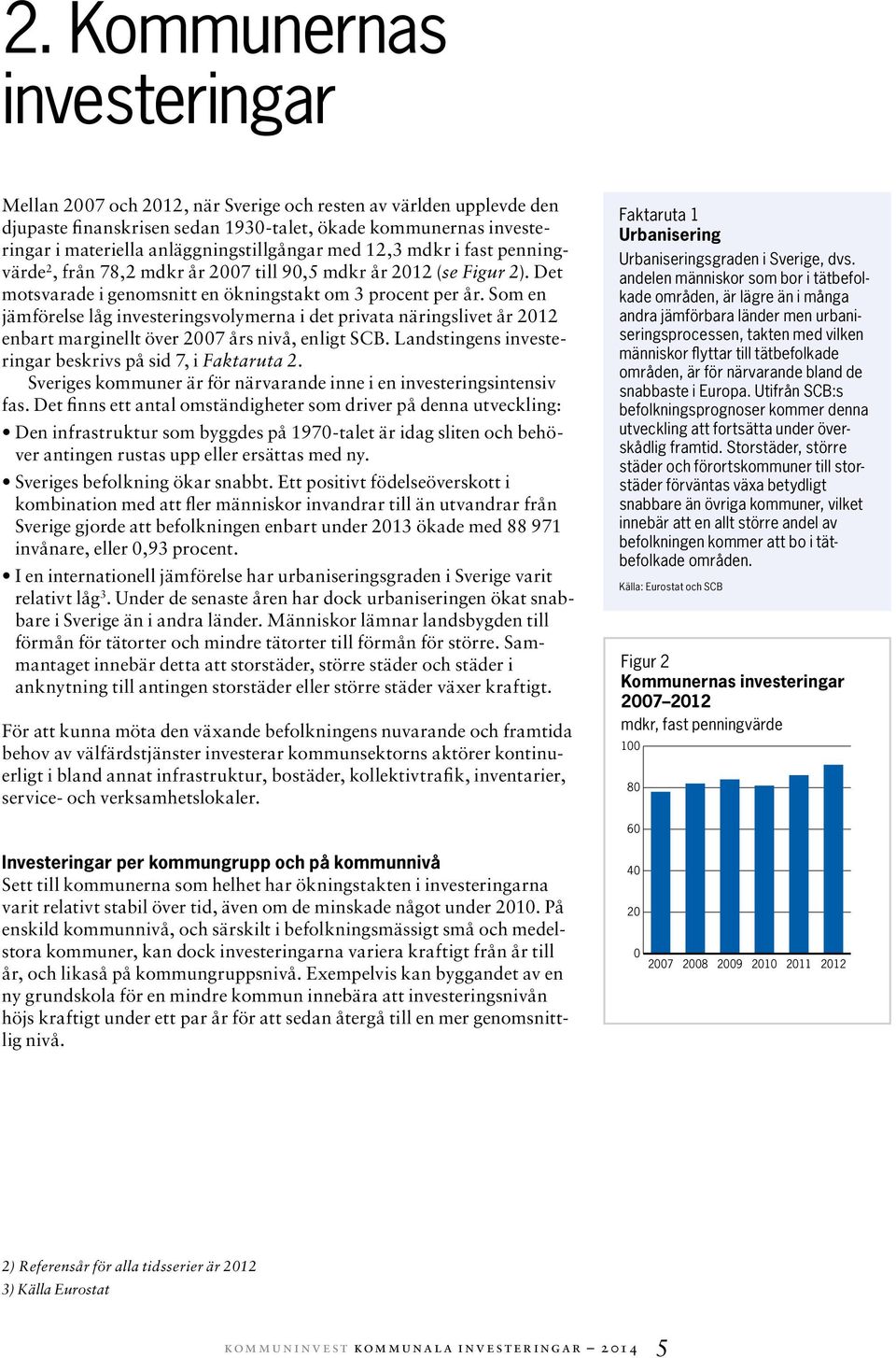 Som en jämförelse låg investeringsvolymerna i det privata näringslivet år 2012 enbart marginellt över 2007 års nivå, enligt SCB. Landstingens investeringar beskrivs på sid 7, i Faktaruta 2.