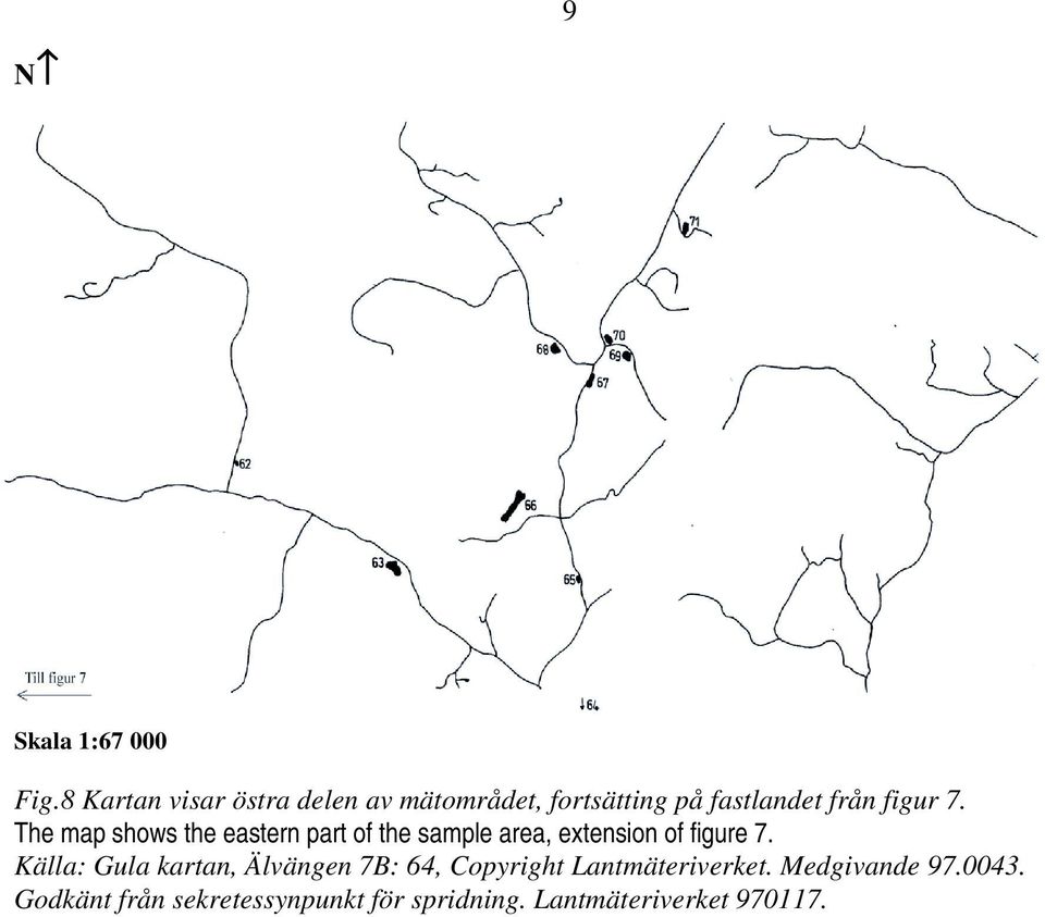 The map shows the eastern part of the sample area, extension of figure 7.