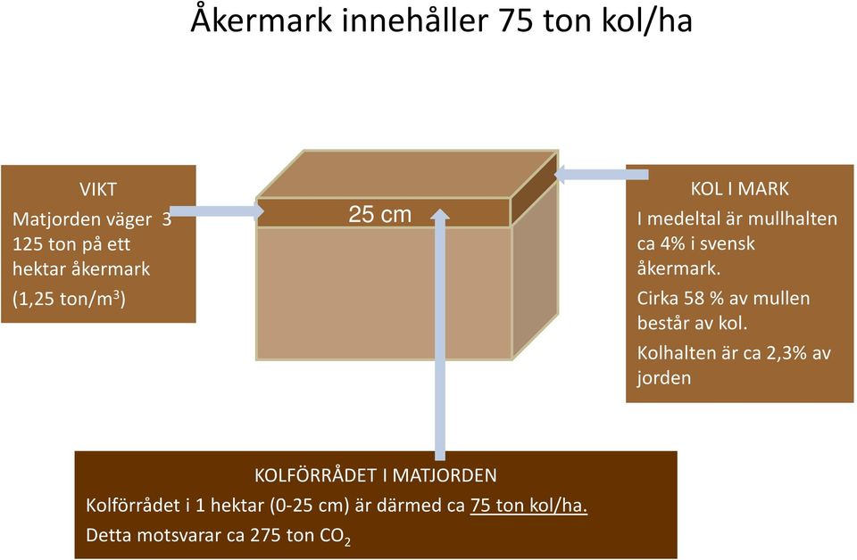 Cirka 58 % av mullen består av kol.