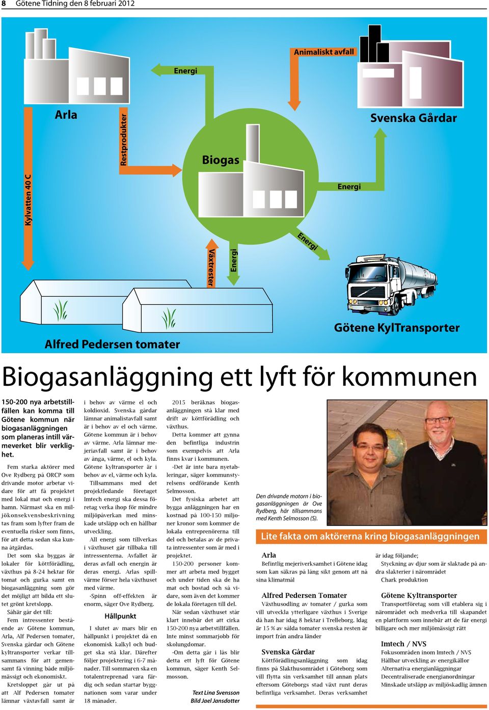 Fem starka aktörer med Ove Rydberg på ORCP som drivande motor arbetar vidare för att få projektet med lokal mat och energi i hamn.
