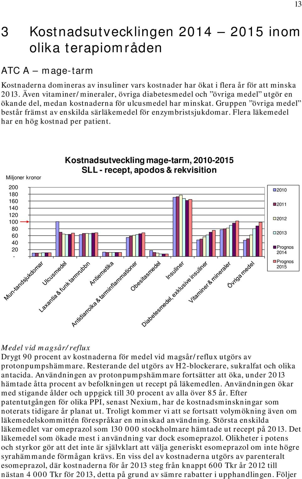 Gruppen övriga medel består främst av enskilda särläkemedel för enzymbristsjukdomar. Flera läkemedel har en hög kostnad per patient.