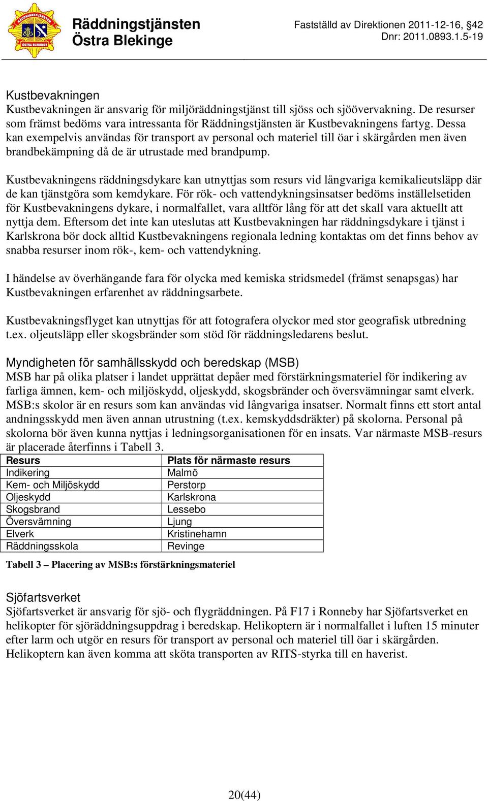 Kustbevakningens räddningsdykare kan utnyttjas som resurs vid långvariga kemikalieutsläpp där de kan tjänstgöra som kemdykare.