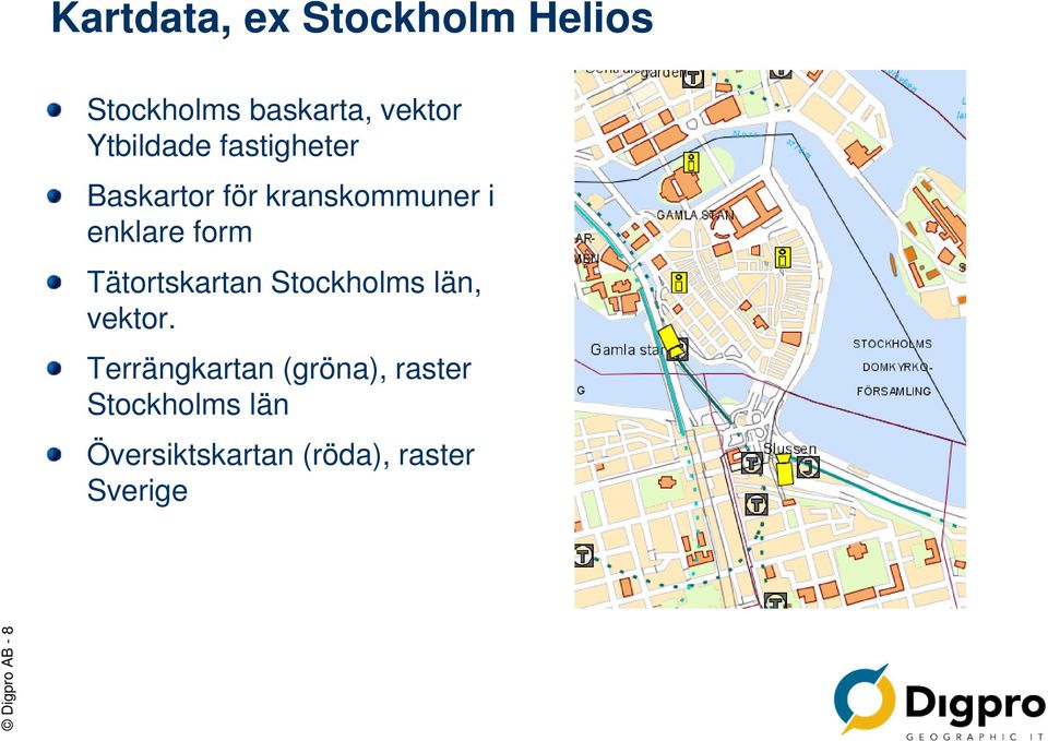 Tätortskartan Stockholms län, vektor.