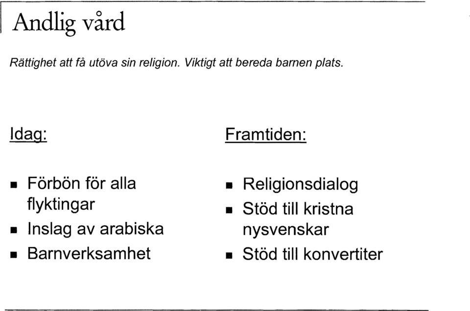 Idag: Framtiden: Förbön för alla flyktingar Inslag av