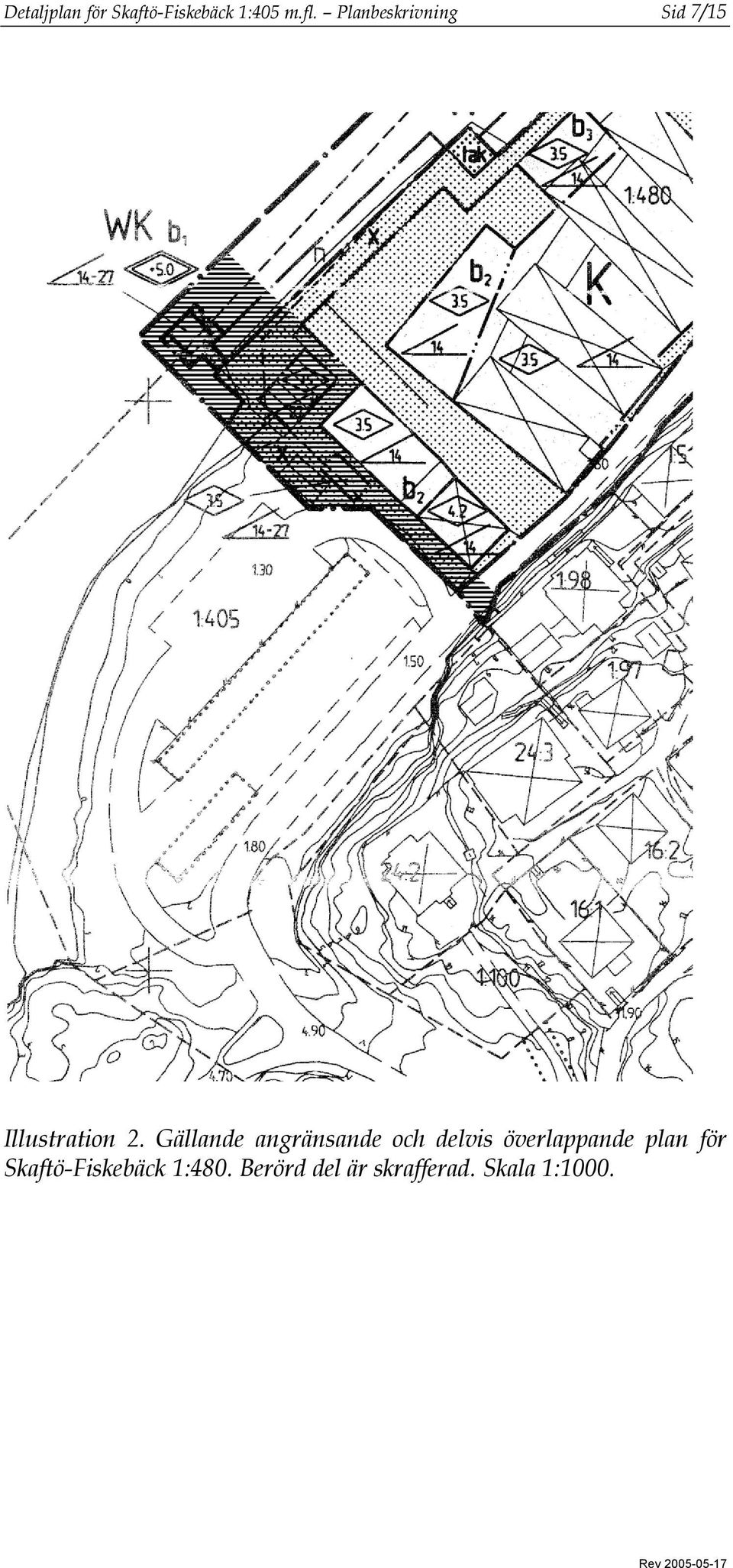 Gällande angränsande och delvis överlappande plan