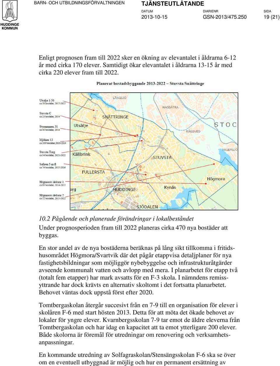 2 Pågående och planerade förändringar i lokalbeståndet Under prognosperioden fram till 2022 planeras cirka 470 nya bostäder att byggas.