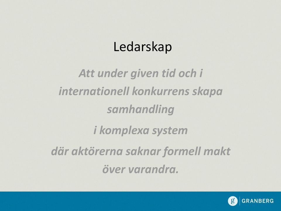 samhandling i komplexa system där
