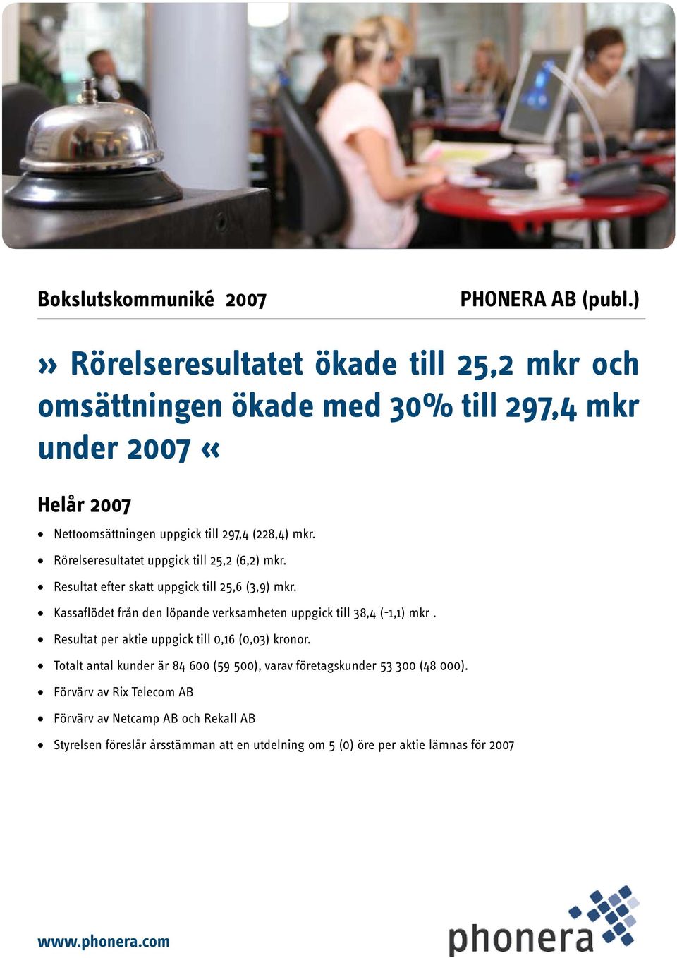 Rörelseresultatet uppgick till 25,2 (6,2) mkr. Resultat efter skatt uppgick till 25,6 (3,9) mkr.