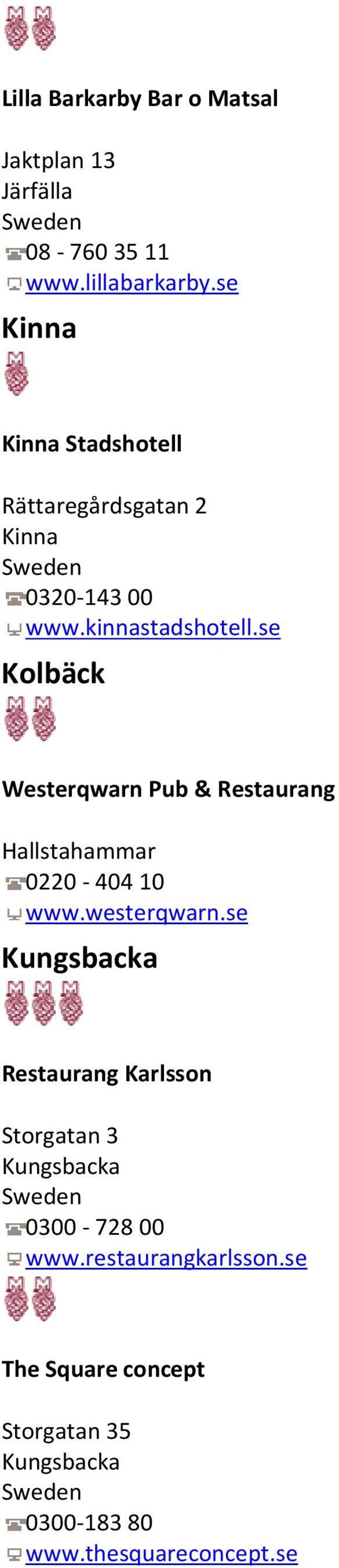 se Kolbäck Westerqwarn Pub & Restaurang Hallstahammar 0220-404 10 www.westerqwarn.