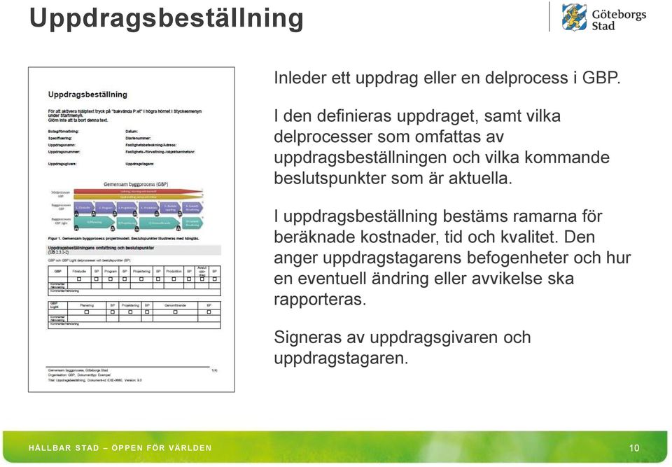 beslutspunkter som är aktuella.