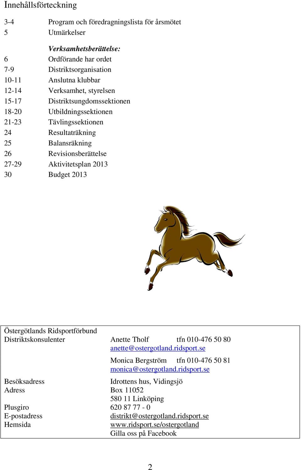 Budget 2013 Östergötlands Ridsportförbund Distriktskonsulenter Anette Tholf tfn 010-476 50 80 anette@ostergotland.ridsport.