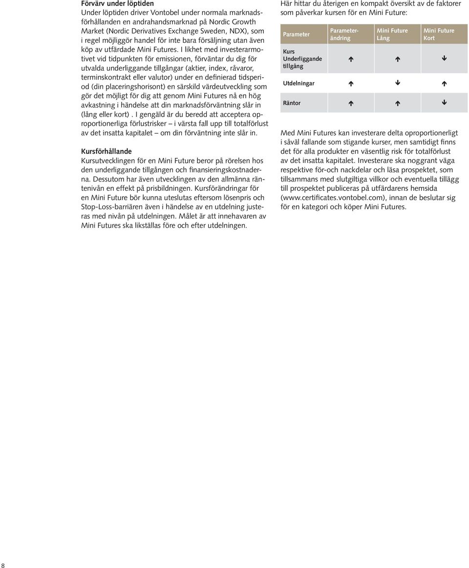 I likhet med investerarmotivet vid tidpunkten för emissionen, förväntar du dig för utvalda underliggande tillgångar (aktier, index, råvaror, terminskontrakt eller valutor) under en definierad