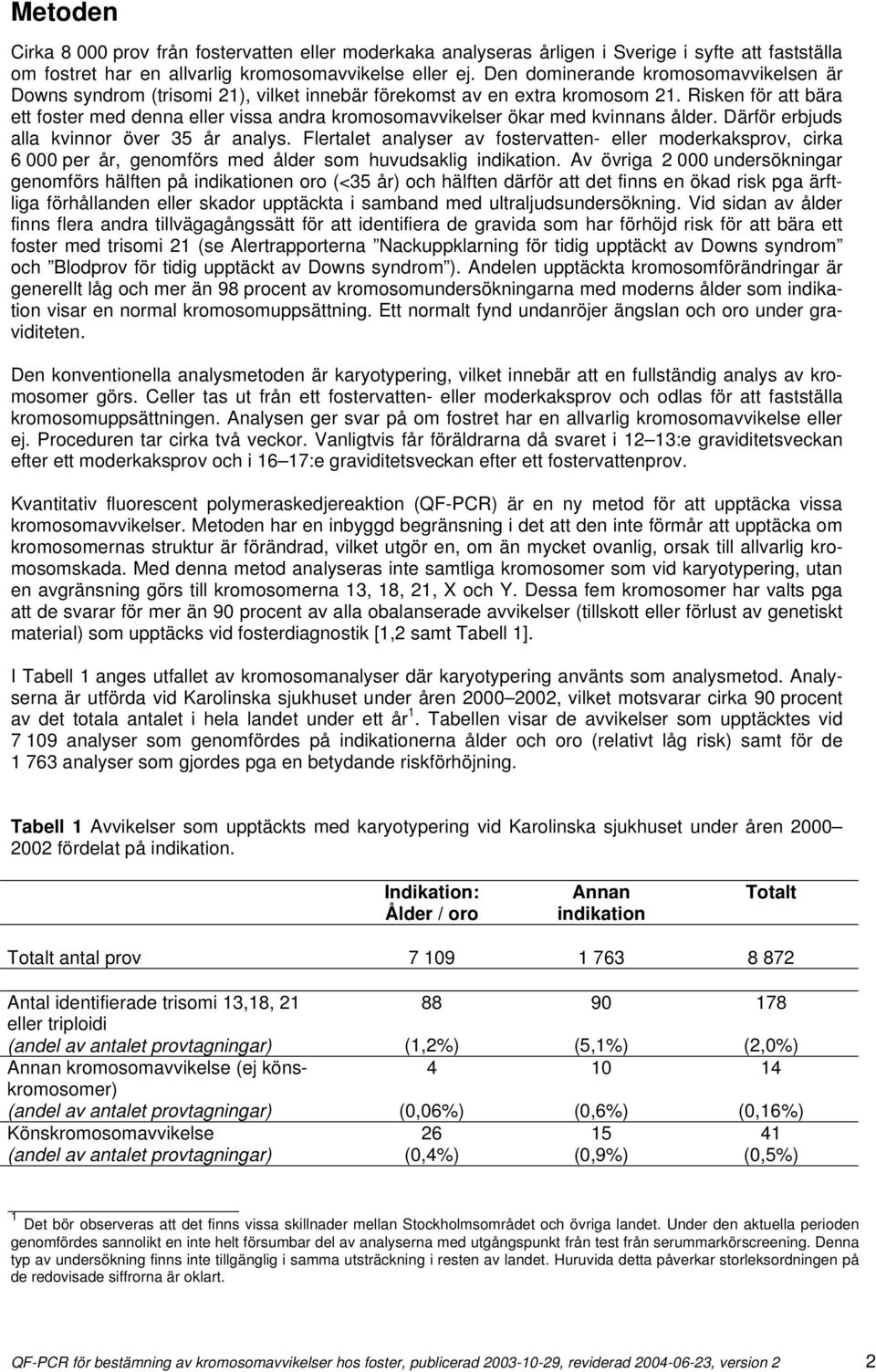 Risken för att bära ett foster med denna eller vissa andra kromosomavvikelser ökar med kvinnans ålder. Därför erbjuds alla kvinnor över 35 år analys.