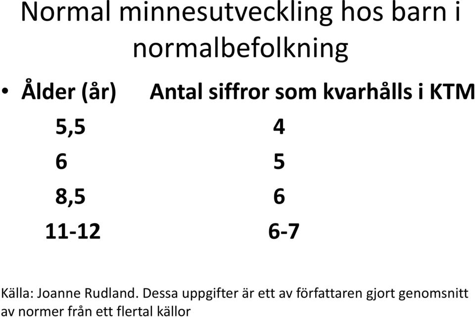 11-12 6-7 Källa: Joanne Rudland.