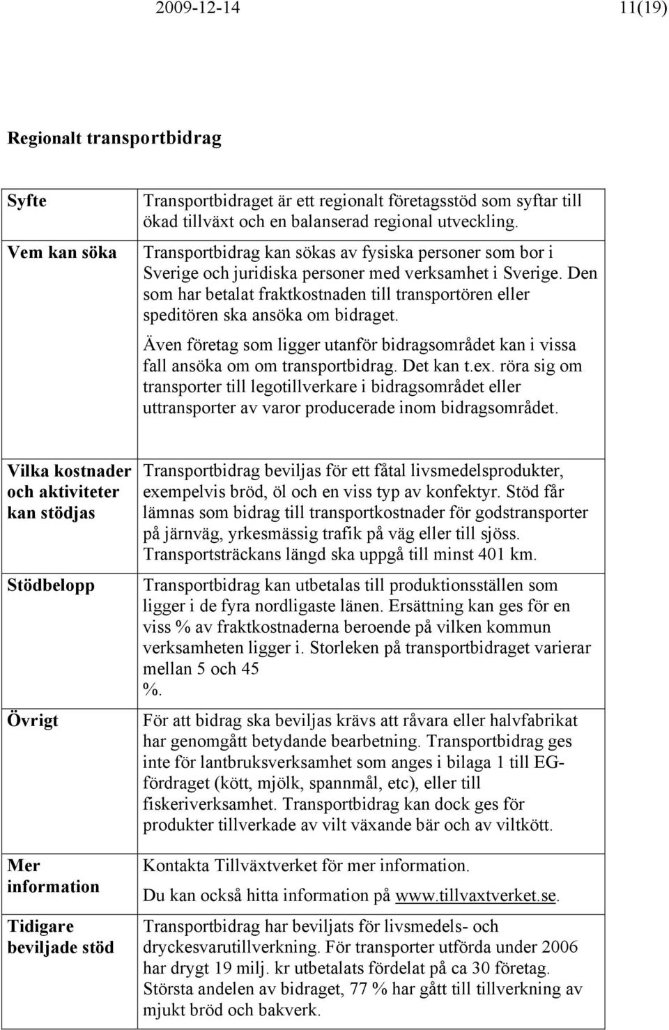 Den som har betalat fraktkostnaden till transportören eller speditören ska ansöka om bidraget. Även företag som ligger utanför bidragsområdet kan i vissa fall ansöka om om transportbidrag. Det kan t.