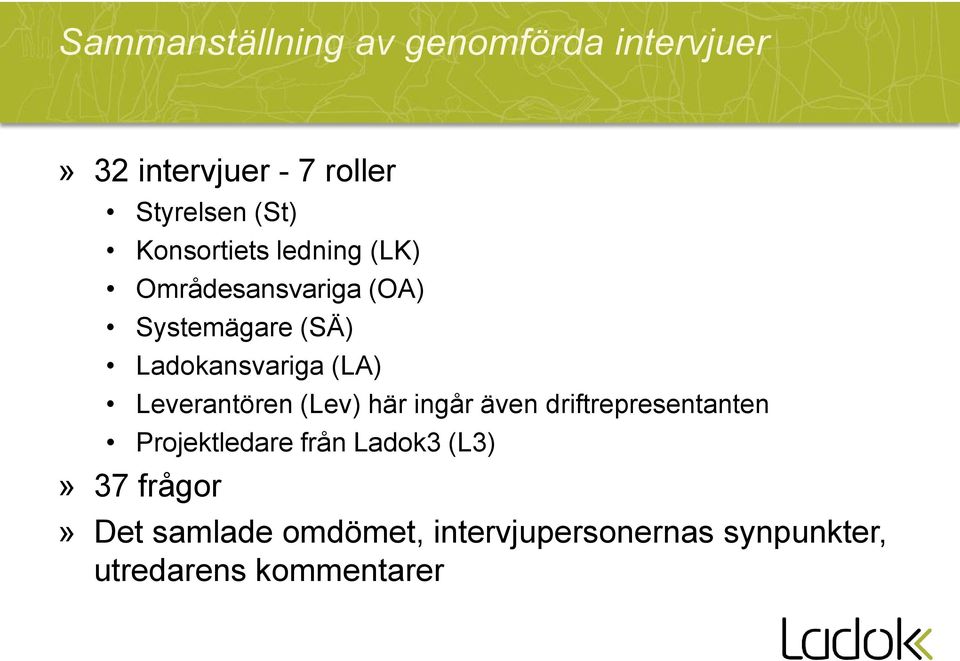 Leverantören (Lev) här ingår även driftrepresentanten Projektledare från Ladok3