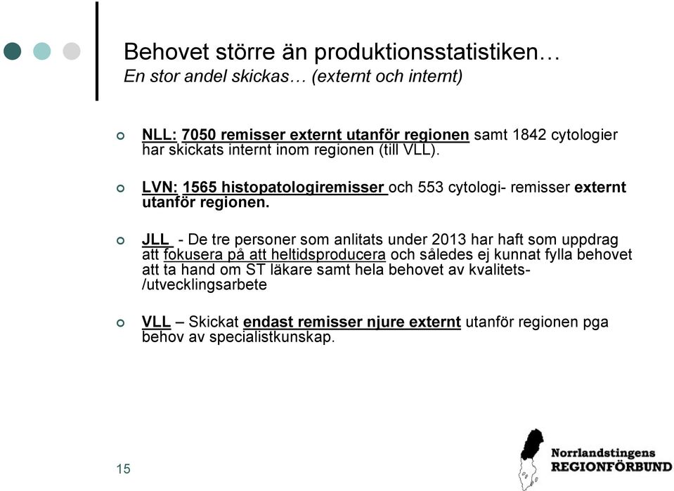 JLL - De tre personer som anlitats under 2013 har haft som uppdrag att fokusera på att heltidsproducera och således ej kunnat fylla behovet att ta