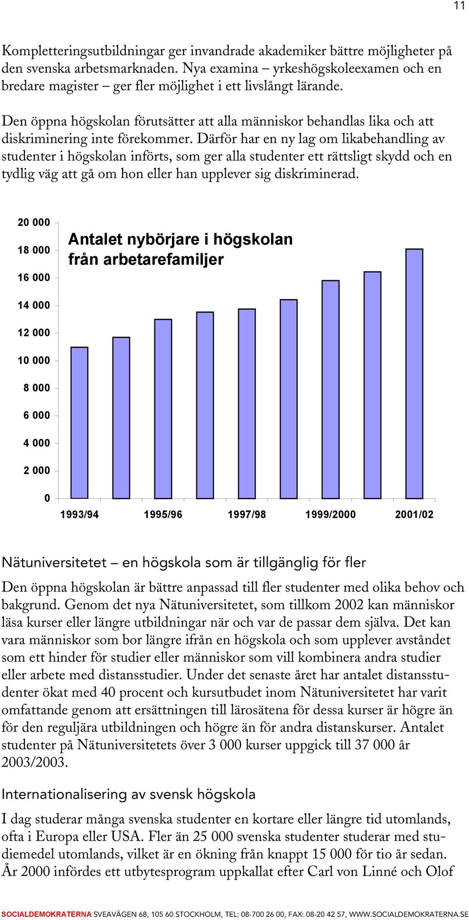 Den öppna högskolan förutsätter att alla människor behandlas lika och att diskriminering inte förekommer.