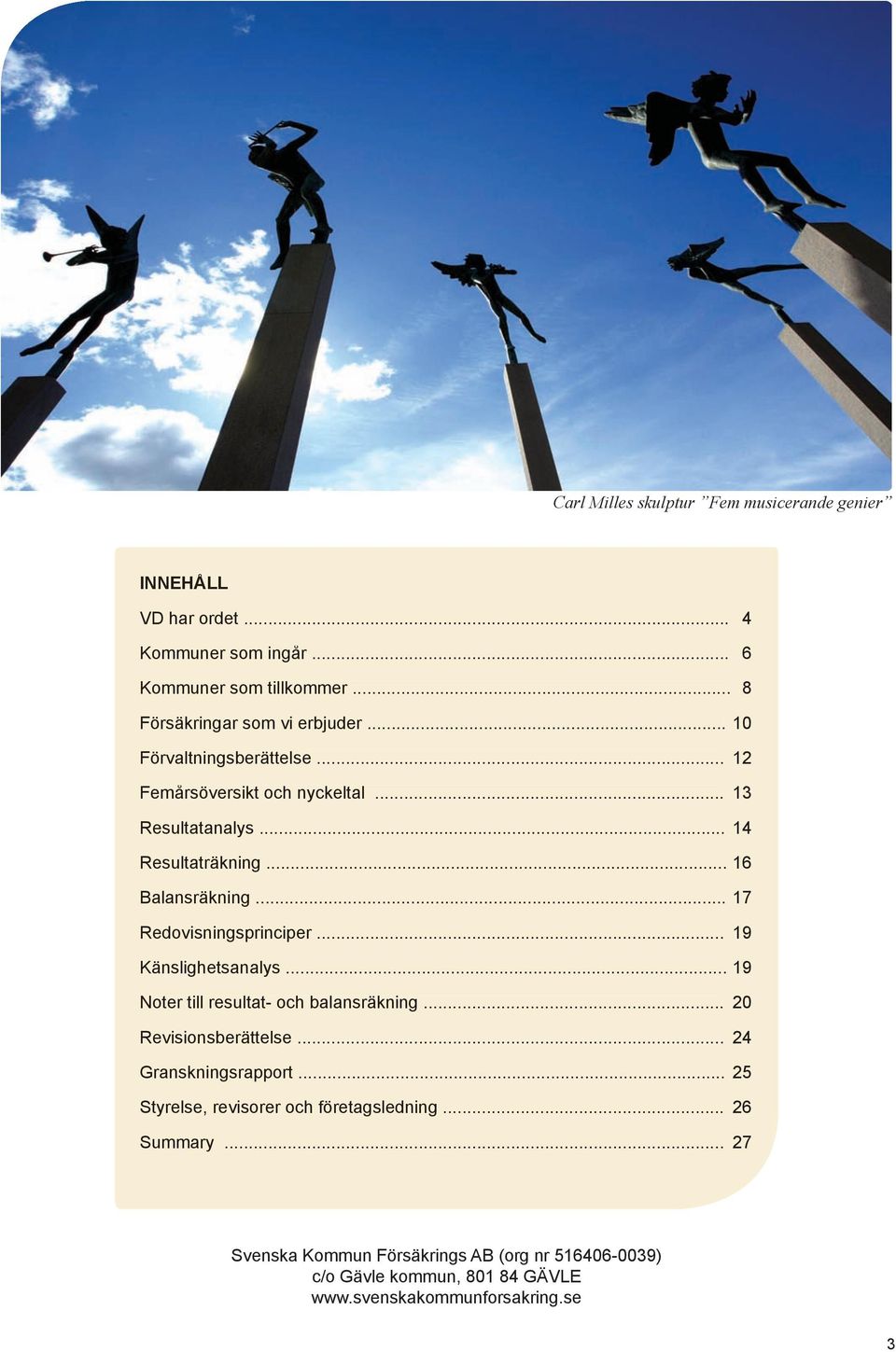 .. 17 Redovisningsprinciper... 19 Känslighetsanalys... 19 Noter till resultat- och balansräkning... 20 Revisionsberättelse... 24 Granskningsrapport.