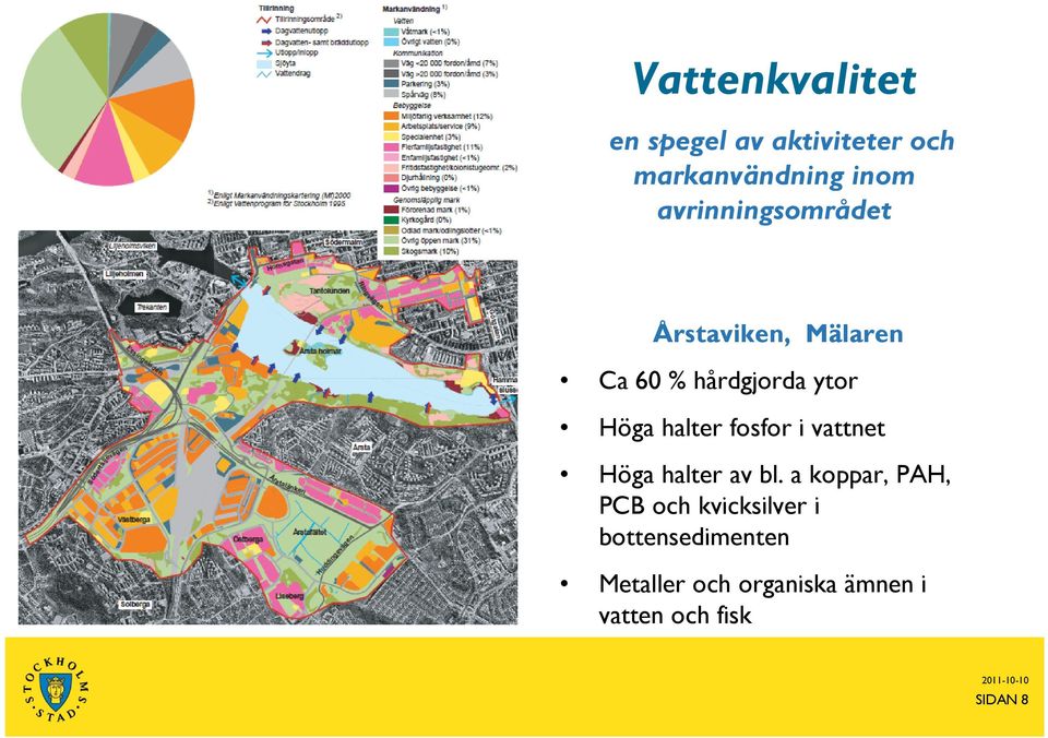 halter fosfor i vattnet Höga halter av bl.