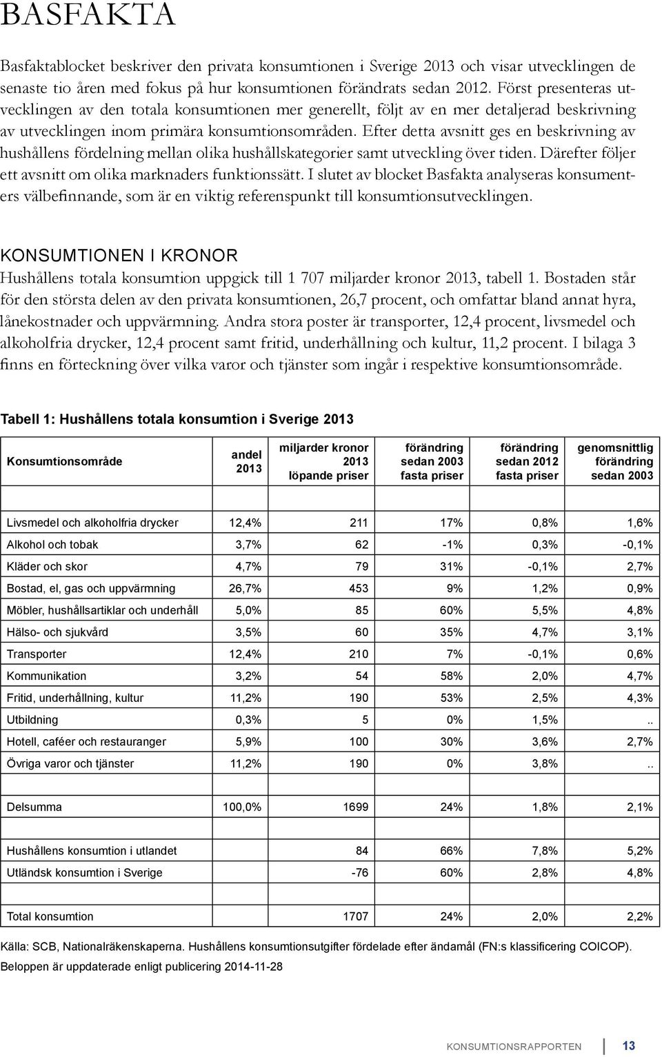 Efter detta avsnitt ges en beskrivning av hushållens fördelning mellan olika hushållskategorier samt utveckling över tiden. Därefter följer ett avsnitt om olika marknaders funktionssätt.