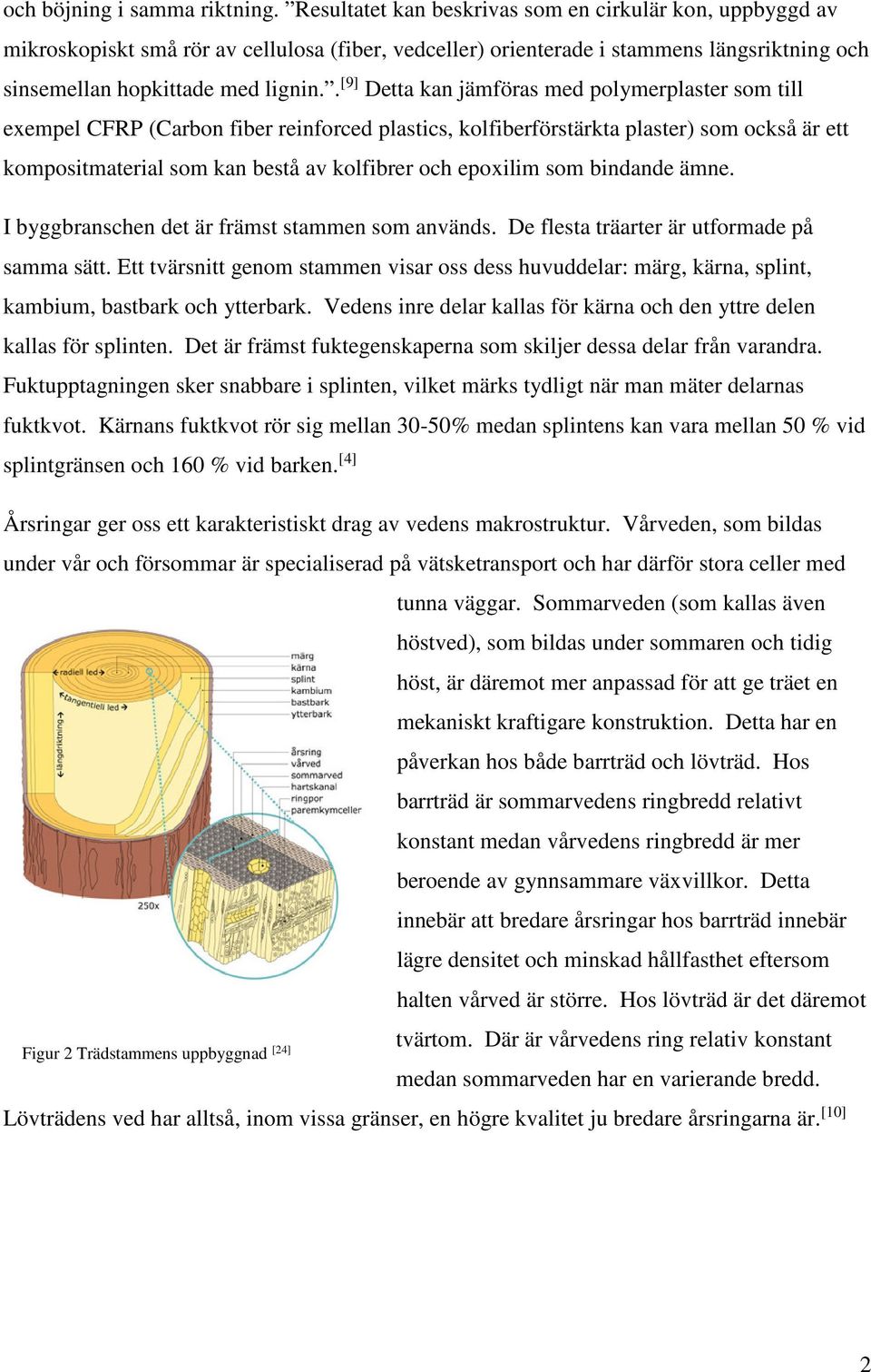 . [9] Detta kan jämföras med polymerplaster som till exempel CFRP (Carbon fiber reinforced plastics, kolfiberförstärkta plaster) som också är ett kompositmaterial som kan bestå av kolfibrer och