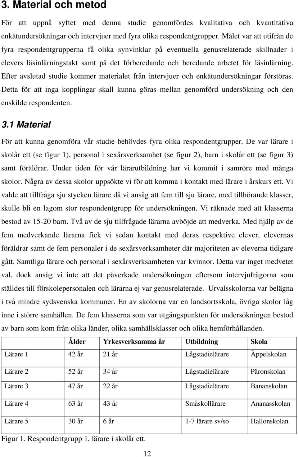 läsinlärning. Efter avslutad studie kommer materialet från intervjuer och enkätundersökningar förstöras.