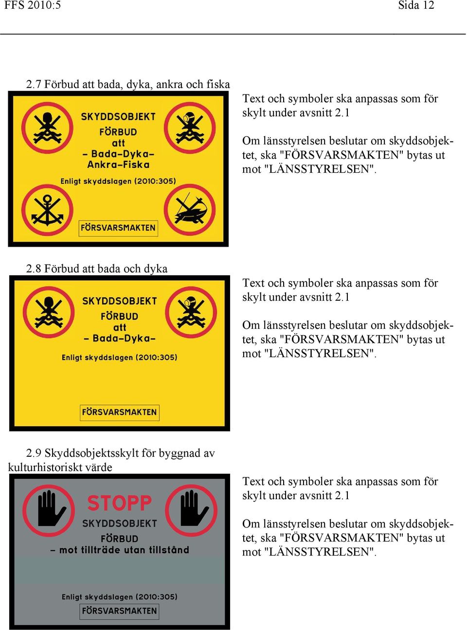 fiska 2.8 Förbud att bada och dyka 2.