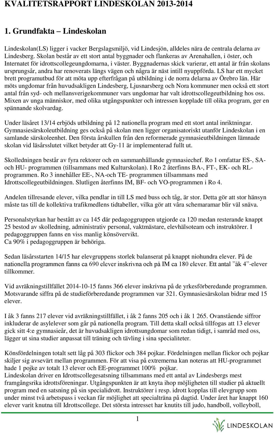 Byggnadernas skick varierar, ett antal är från skolans ursprungsår, andra har renoverats längs vägen och några är näst intill nyuppförda.