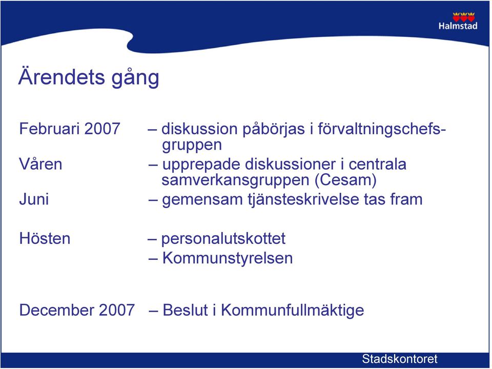 samverkansgruppen (Cesam) Juni gemensam tjänsteskrivelse tas fram