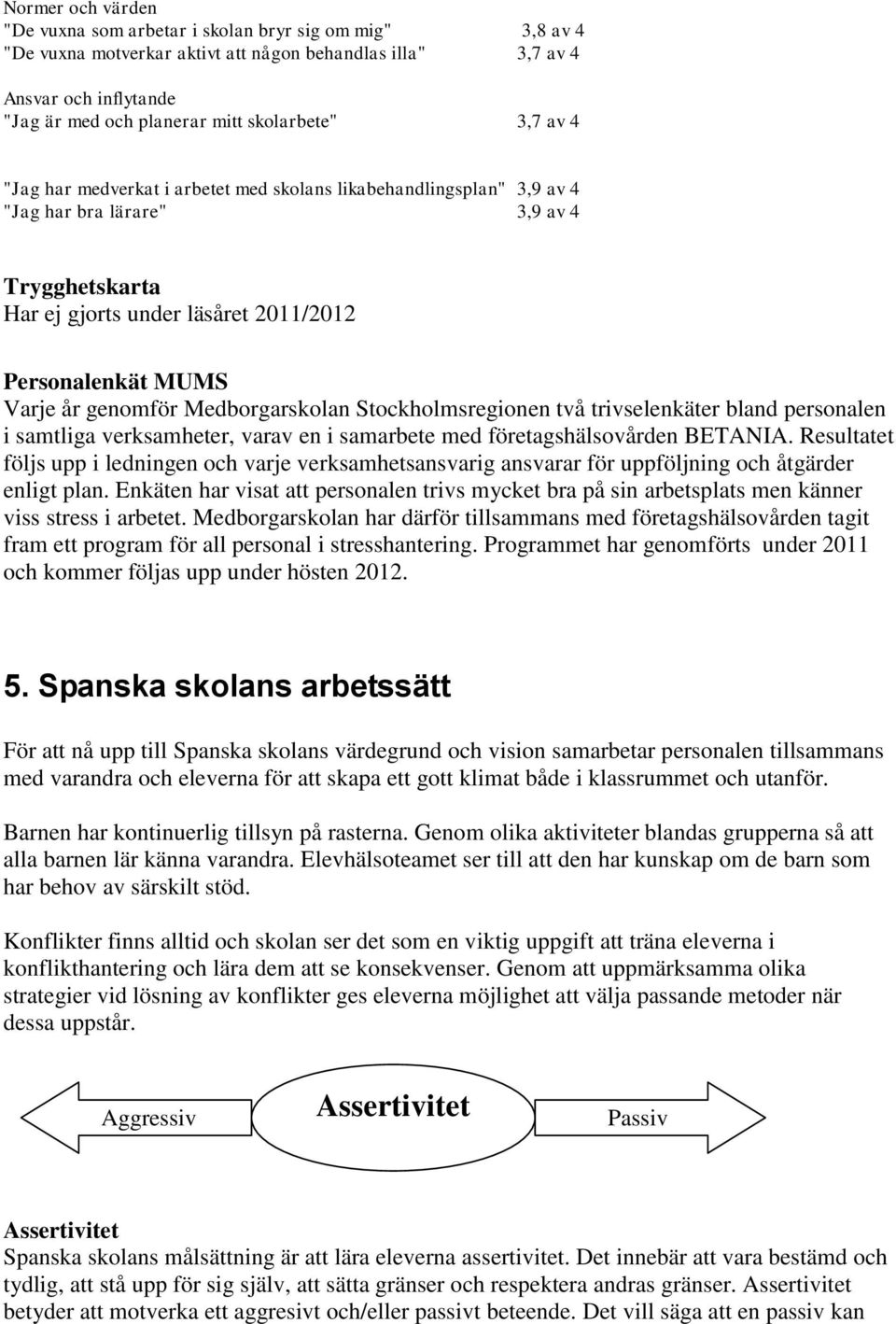 år genomför Medborgarskolan Stockholmsregionen två trivselenkäter bland personalen i samtliga verksamheter, varav en i samarbete med företagshälsovården BETANIA.