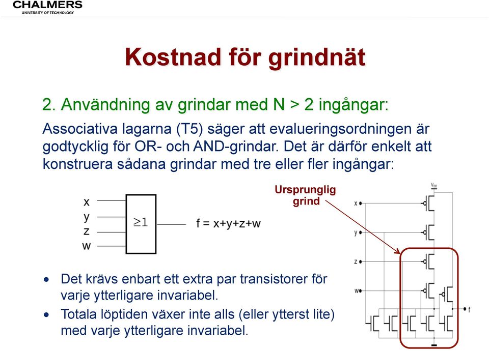 Det är därför enkelt att konstruera sådana grindar med tre eller fler ingångar: Ursprunglig grind