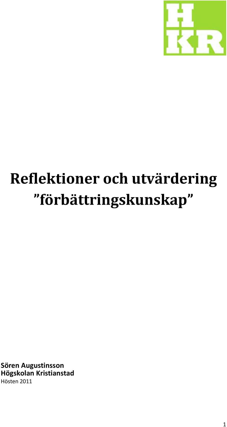 förbättringskunskap Sören
