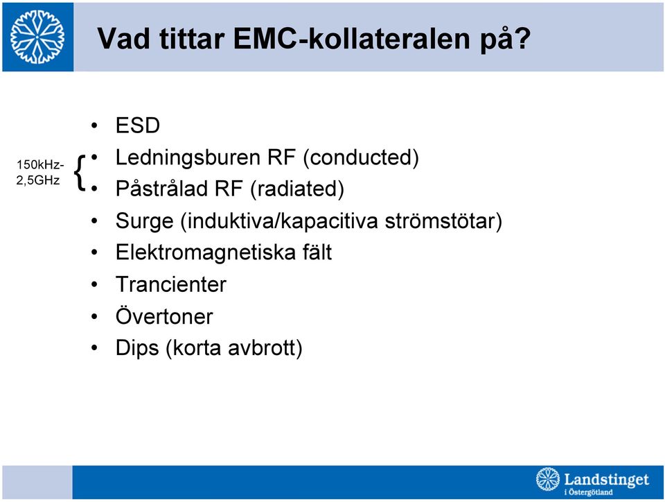 Påstrålad RF (radiated) Surge (induktiva/kapacitiva